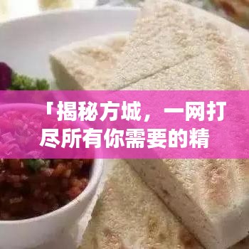 「揭秘方城，一网打尽所有你需要的精彩信息！」